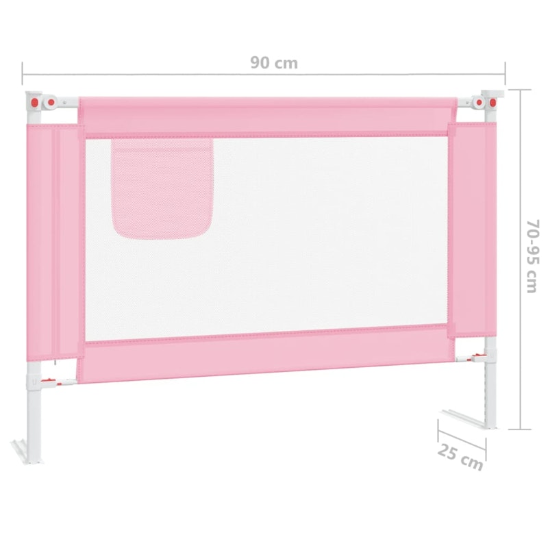NNEVL Toddler Safety Bed Rail Pink 90x25 cm Fabric image number null