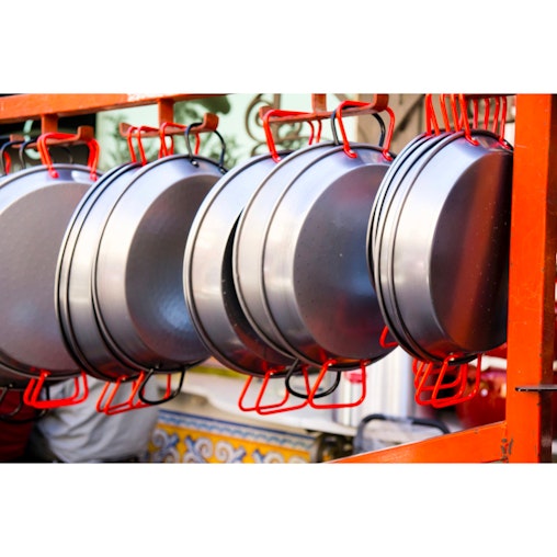 Garcima Carbon Steel Paella Pan with Red Handles 46cm Garcima Carbon Steel Paella Pan with Red Handles 46cm