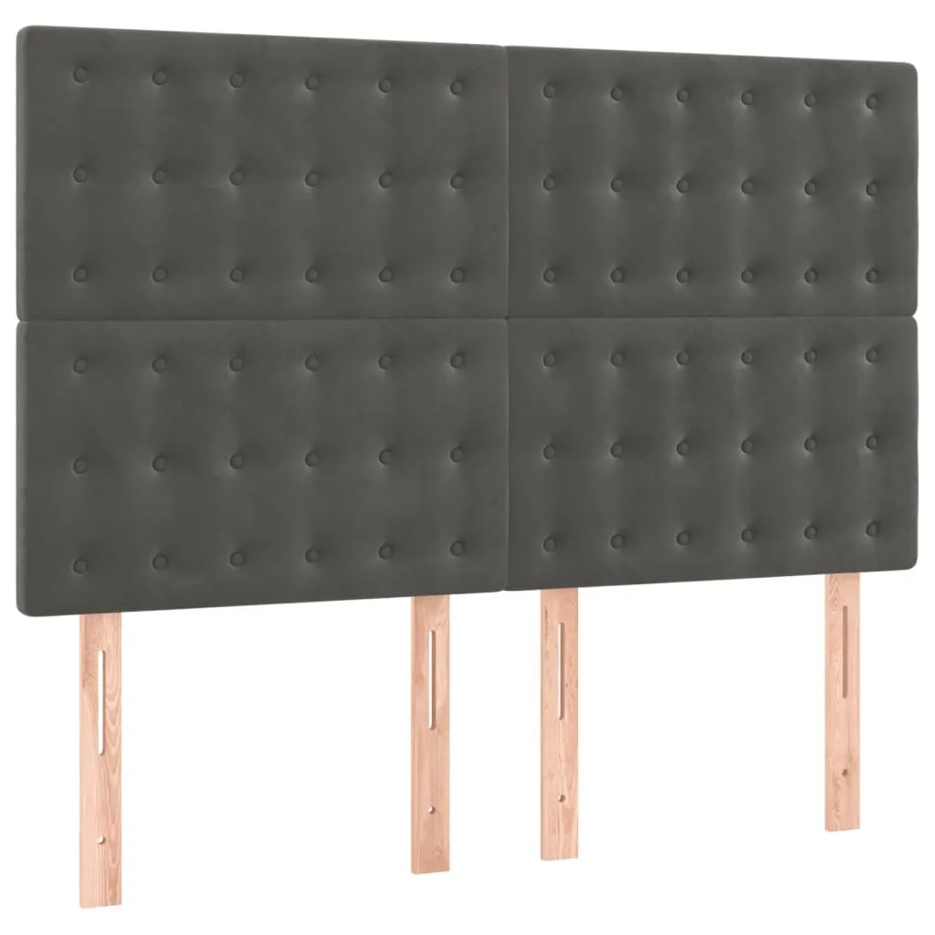 Headboards 4 pcs Dark Grey 72x5x78/88 cm Velvet 3116815 Headboards 4 pcs Dark Grey 72x5x78/88 cm Velvet 3116815
