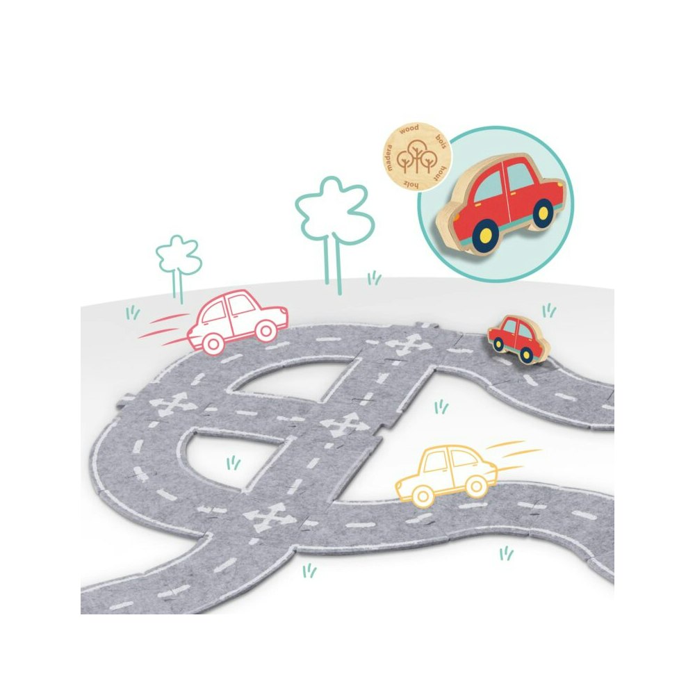 SES Creative Felt Road Circuit 40pcs With Car