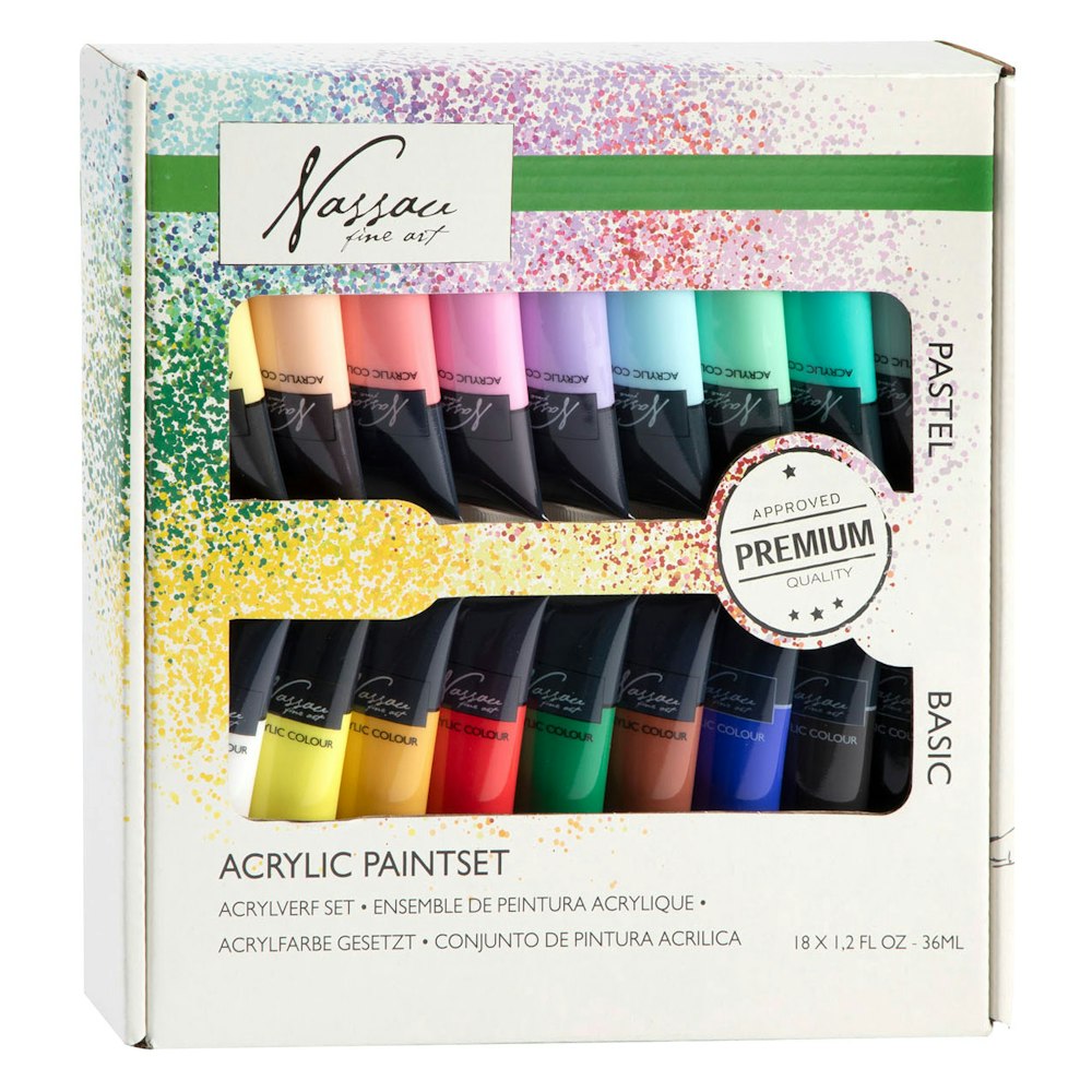 Totum Paint Acrylic, 18 X 36 Ml, 9x Bright/9x Pastel