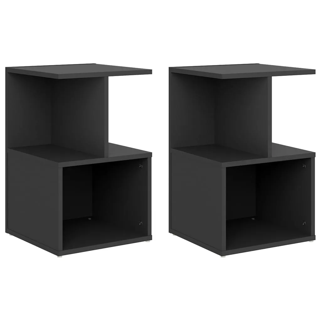 Bedside Cabinets 2 pcs Grey 35x35x55 cm Engineered Wood 806351 Bedside Cabinets 2 pcs Grey 35x35x55 cm Engineered Wood 806351