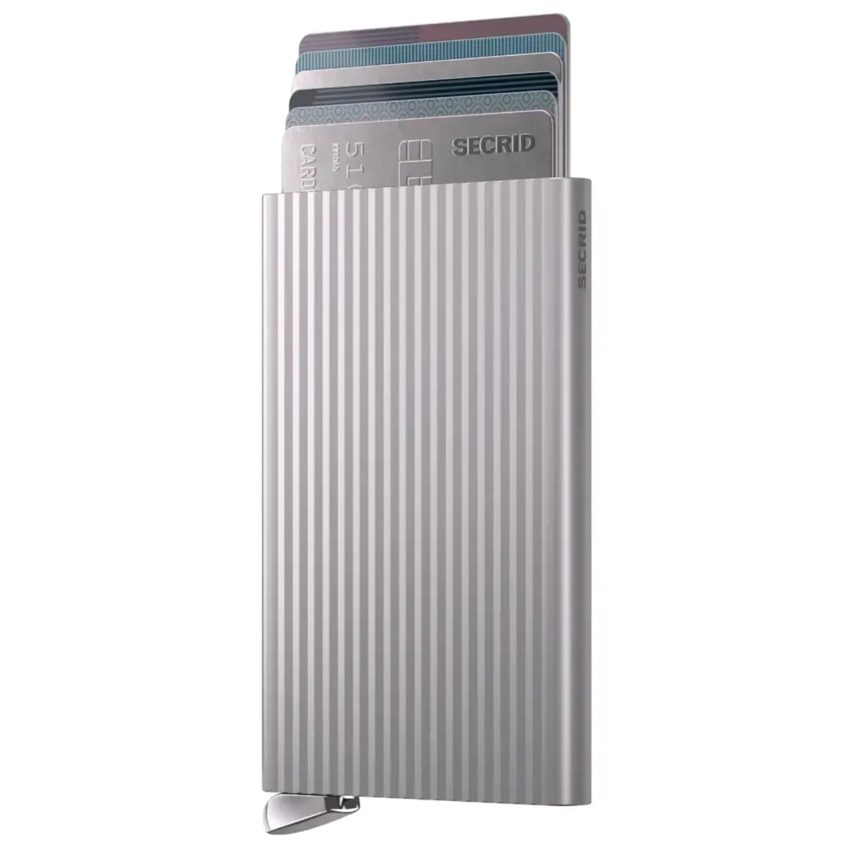 Secrid Premium Cardprotector+ Compact RFID Card Wallet - Fluted Silver