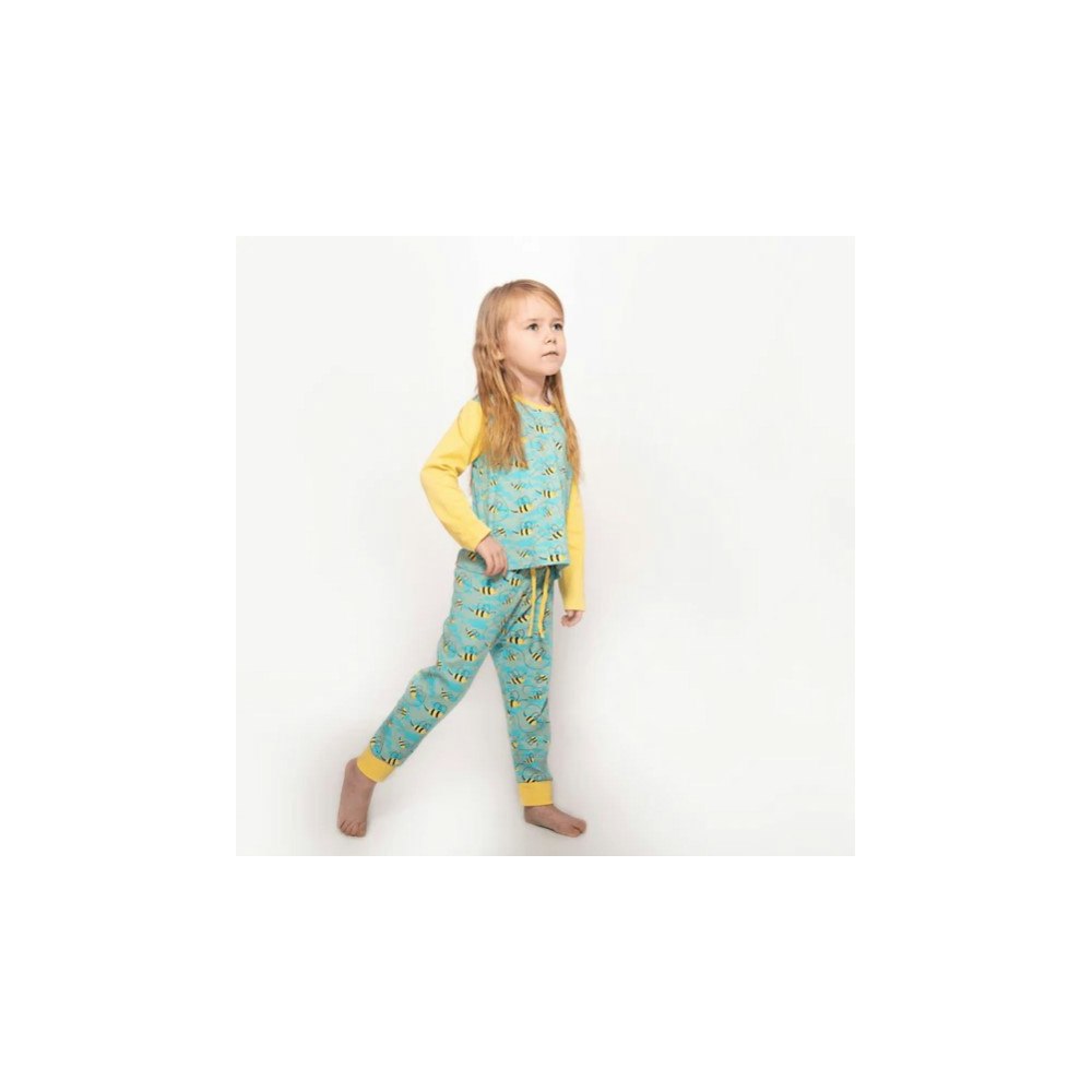 Luca and Rosa Busy Bees Jersey Pyjamas In Organic Cotton