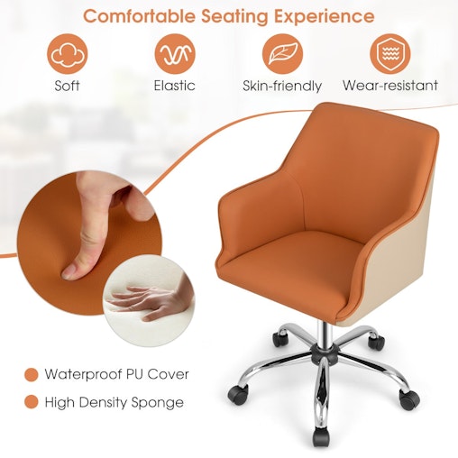 NNECW PU Swivel Home Office Chair with Adjustable Height & Ergonomic Design NNECW PU Swivel Home Office Chair with Adjustable Height & Ergonomic Design