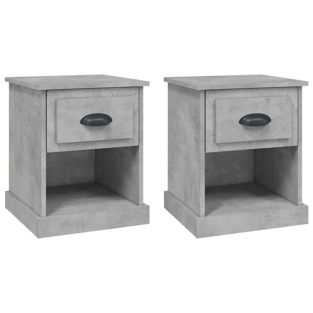 Bedside Cabinets 2 pcs Concrete Grey 39x39x47.5 cm Engineered Wood 816137 Bedside Cabinets 2 pcs Concrete Grey 39x39x47.5 cm Engineered Wood 816137