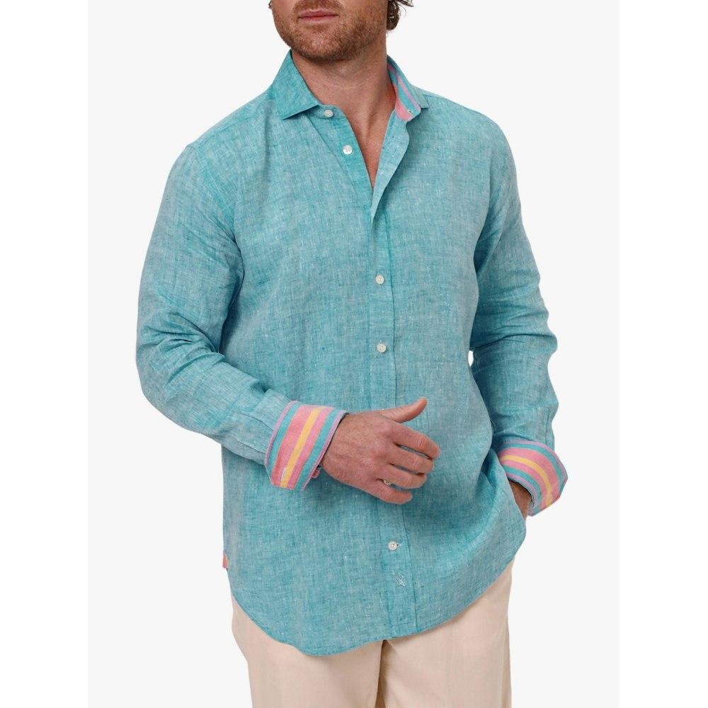 Koy Clothing Nyota Turquoise Linen Shirt