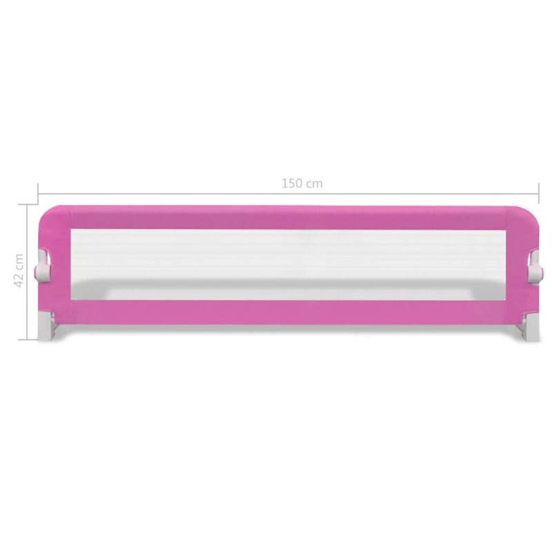 NNEVL Toddler Safety Bed Rail 2 pcs Pink 150x42 cm image number null