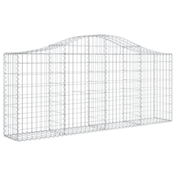NNEVL Arched Gabion Baskets 10 pcs 200x30x80/100 cm Galvanised Iron NNEVL Arched Gabion Baskets 10 pcs 200x30x80/100 cm Galvanised Iron
