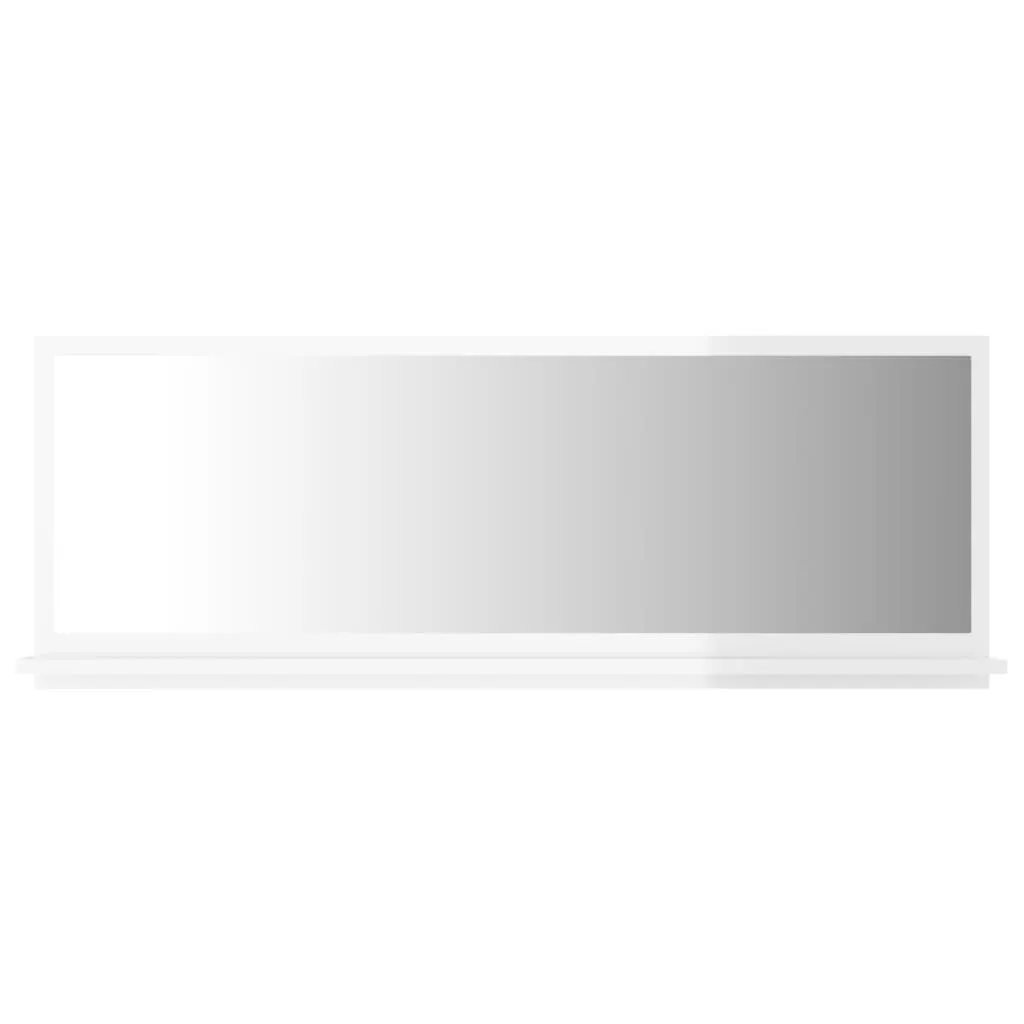Bathroom Mirror High Gloss White 100x10.5x37 cm Engineered Wood 804595 Bathroom Mirror High Gloss White 100x10.5x37 cm Engineered Wood 804595