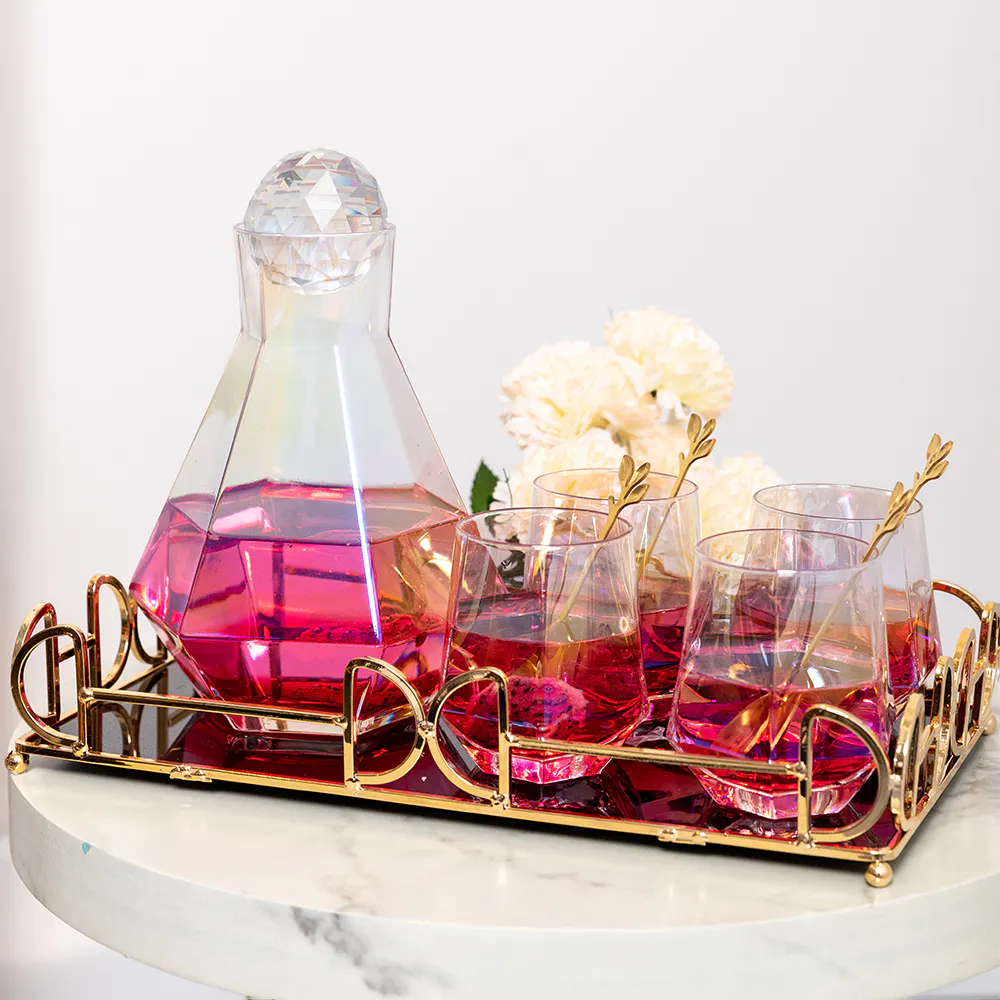 Iridescent Prism Decanter Set