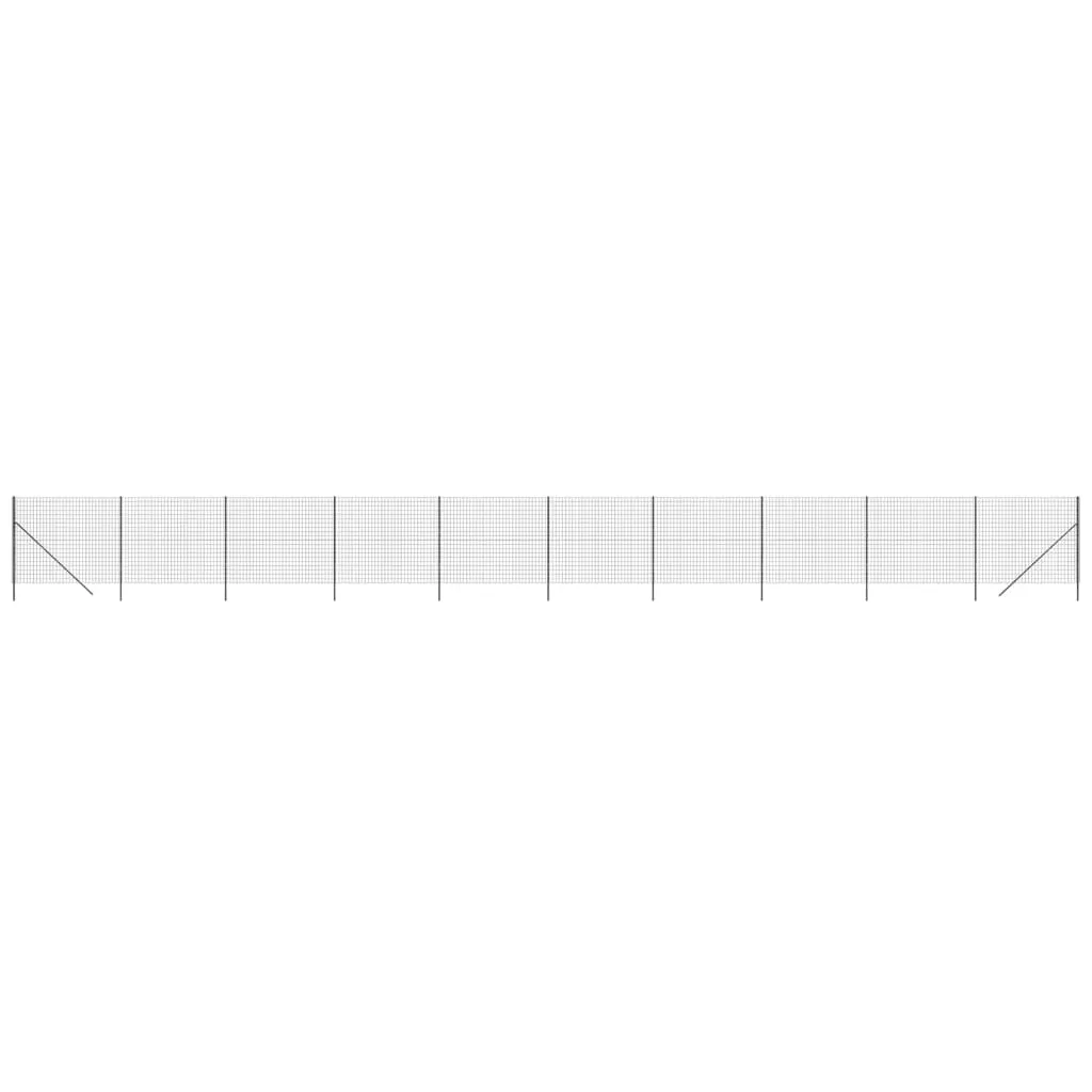 Wire Mesh Fence Anthracite 1.6x25 m Galvanised Steel 154220 Wire Mesh Fence Anthracite 1.6x25 m Galvanised Steel 154220