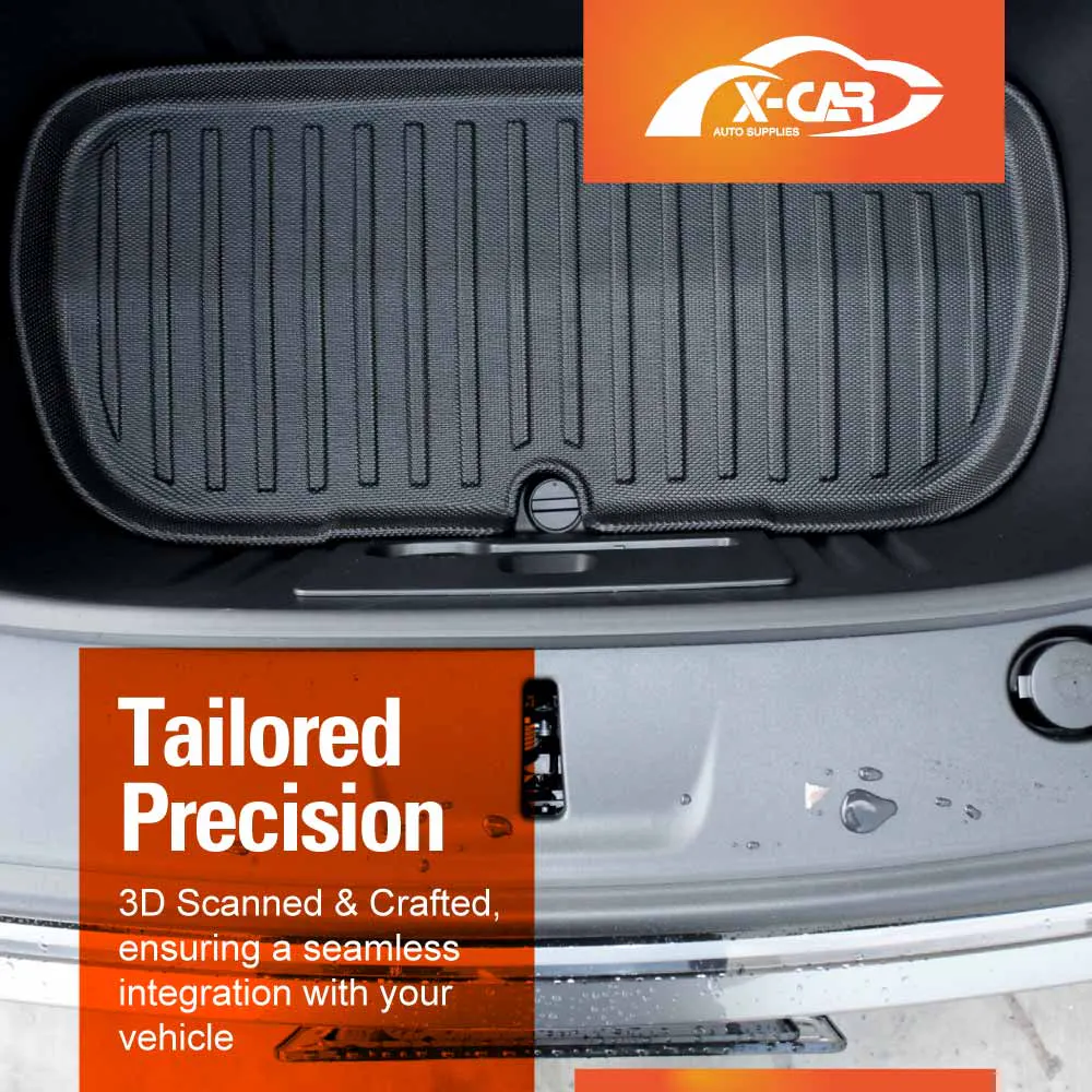 Floor Mats Boot Liners Set for Tesla Model Y Juniper 2025-Onwards All Weather Front Toolbox Cargo Car Trunk Cover Luggage Tray