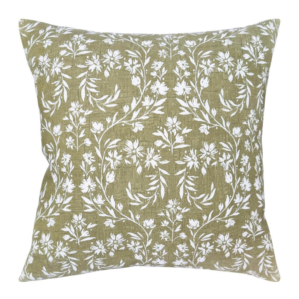 J.Elliot Home Kennedy Cushion 50x50cm Olive & Ivory Modern Home/House Decor