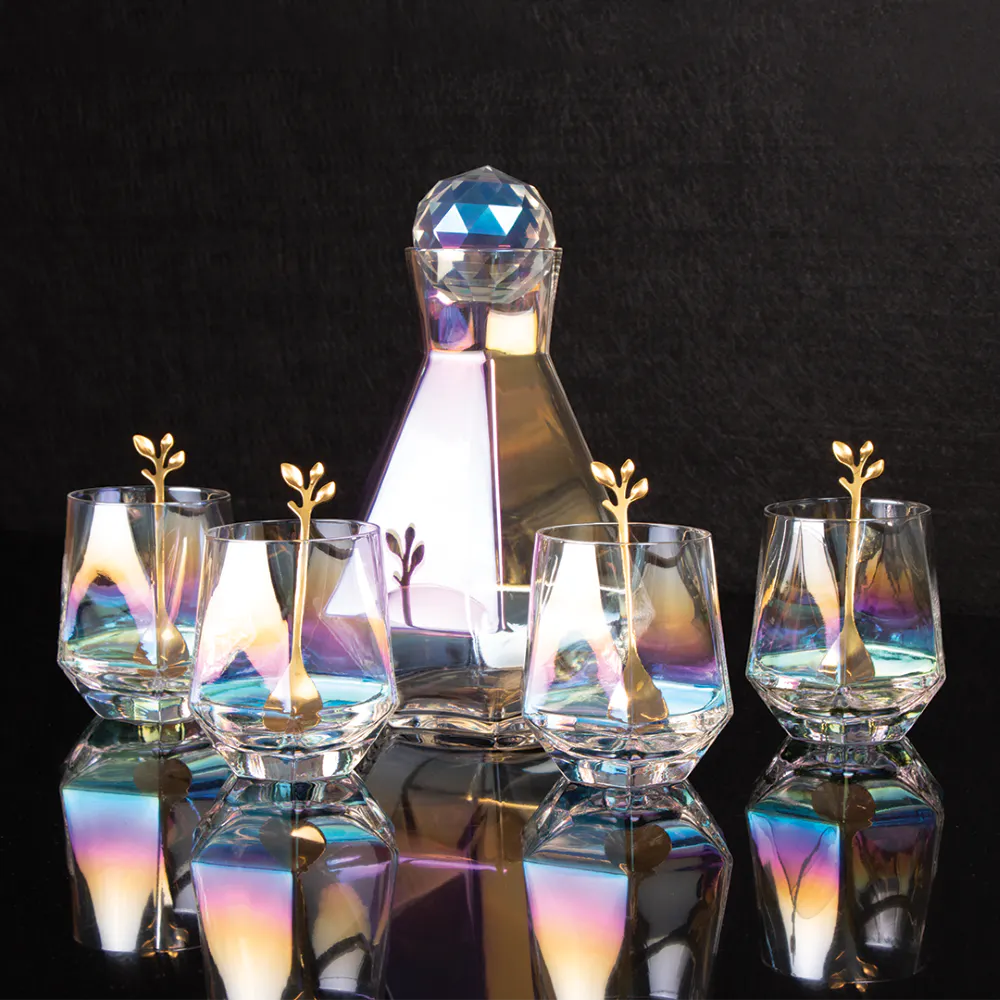 Iridescent Prism Decanter Set