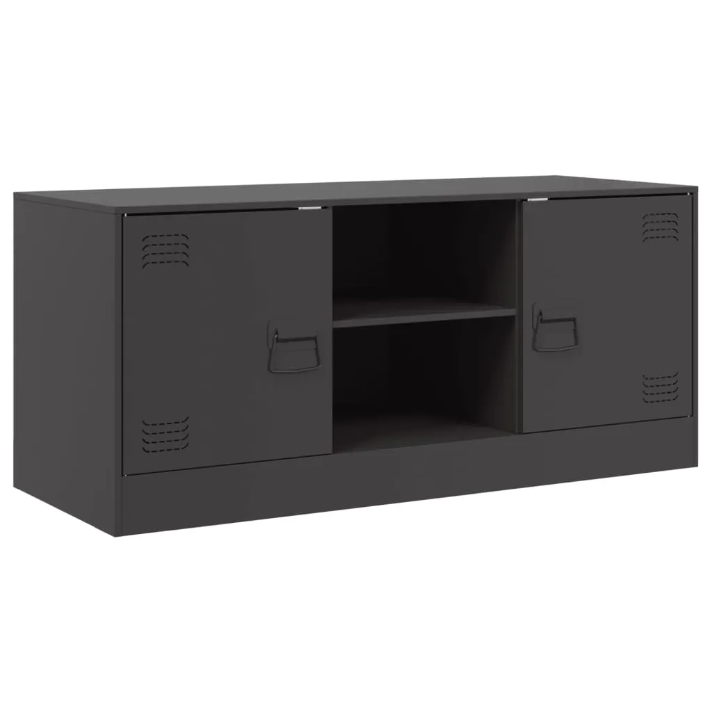 TV Cabinet Black 99x39x44 cm Steel 841685 TV Cabinet Black 99x39x44 cm Steel 841685