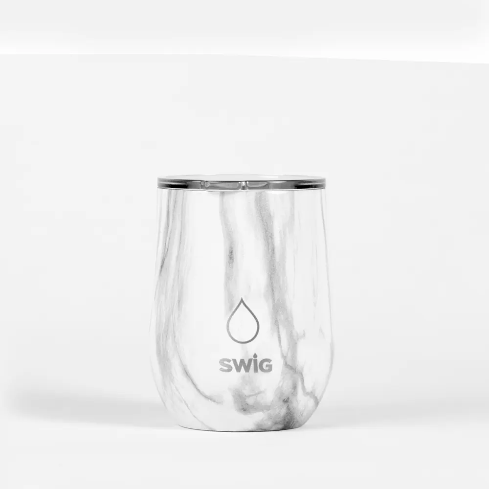 Swig Wine Tumbler White Marble