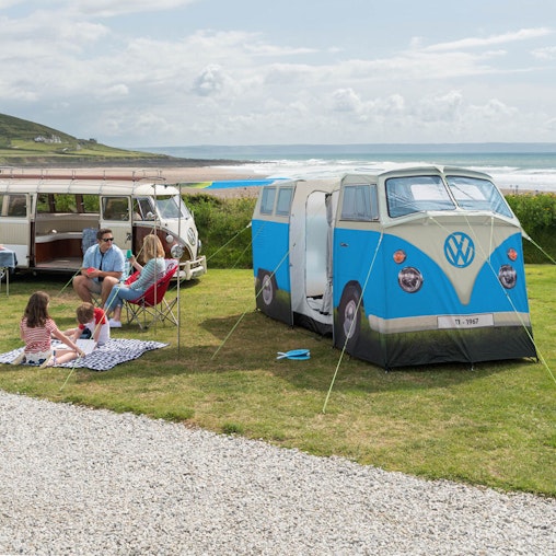 Volkswagen 398cm Camper Van Replica 4-People Tent Outdoor Camping Roof Dove Blue Volkswagen 398cm Camper Van Replica 4-People Tent Outdoor Camping Roof Dove Blue