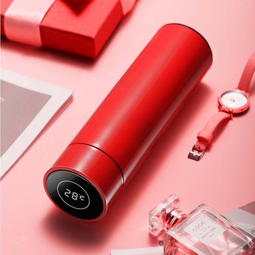 SOGA 2X 500ML Stainless Steel Smart LCD Thermometer Display Bottle Vacuum Flask Thermos Red SOGA 2X 500ML Stainless Steel Smart LCD Thermometer Display Bottle Vacuum Flask Thermos Red