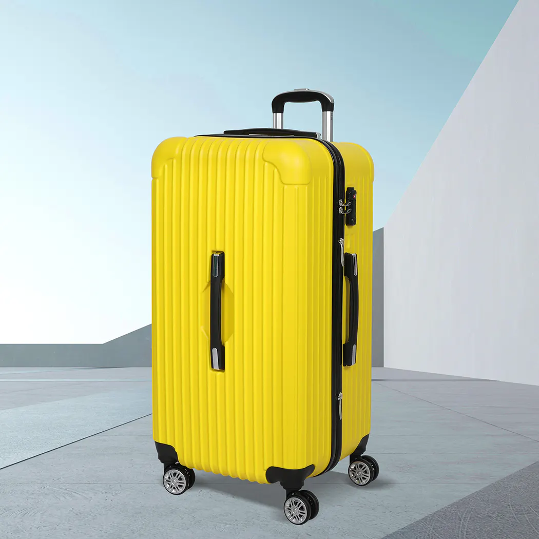Slimbridge 28"Trunk Luggage Travel Suitcase Travelling Large TSA 4 Wheels Yellow Slimbridge 28"Trunk Luggage Travel Suitcase Travelling Large TSA 4 Wheels Yellow