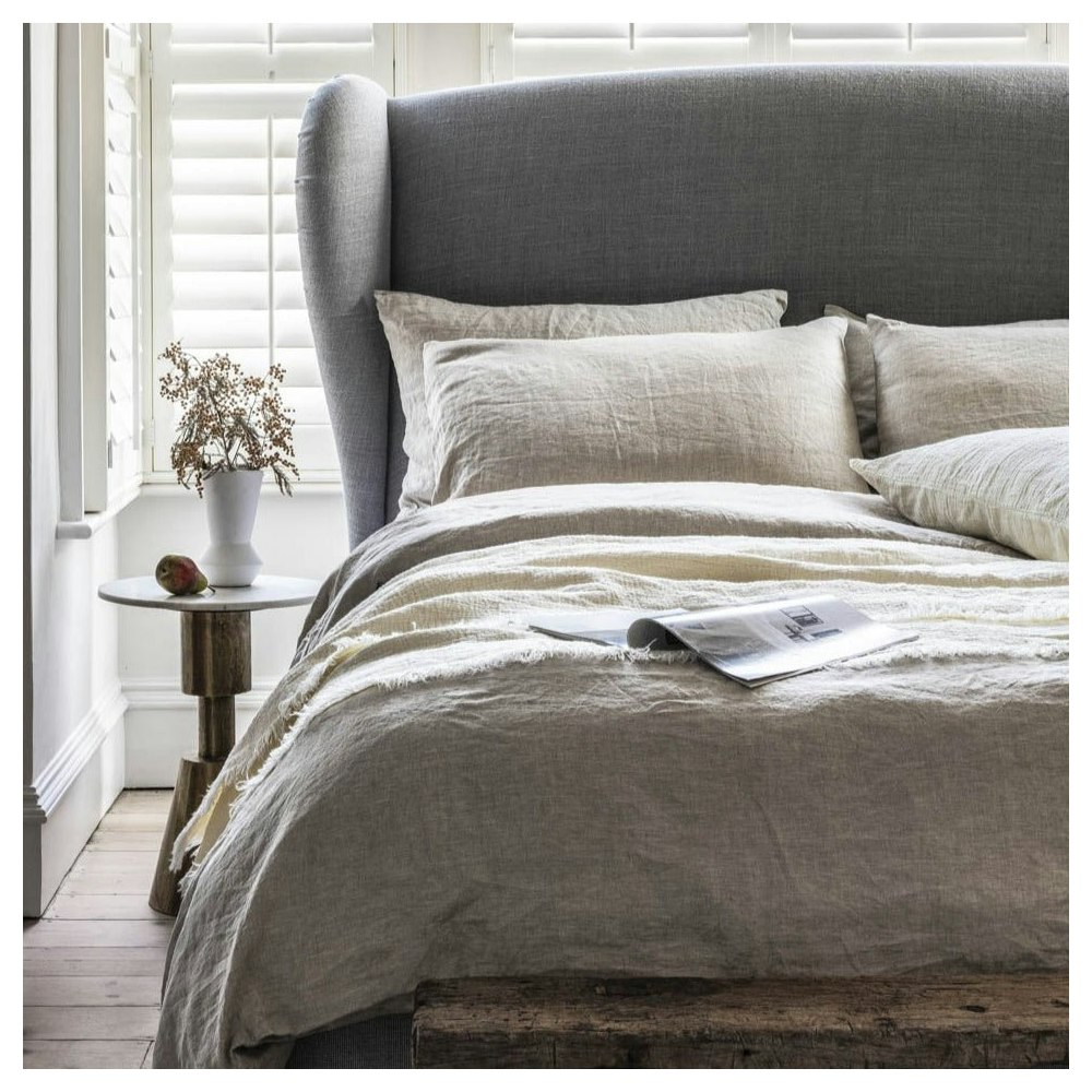 Piglet in Bed Oatmeal 100% Linen Duvet Cover