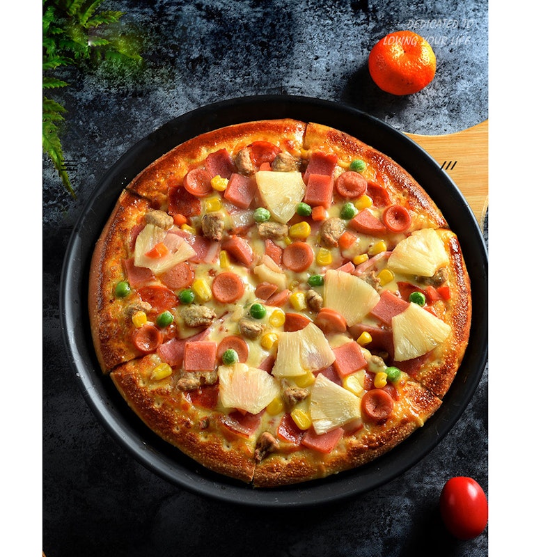 SOGA 2X 10-inch Round Black Steel Non-stick Pizza Tray Oven Baking Plate Pan image number null