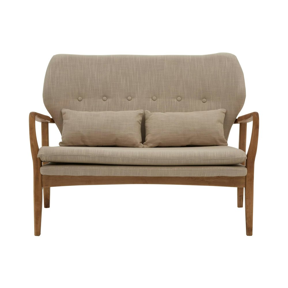 interiors by Premier Birch Wood Frame 2 Seat Sofa, Comfy Padded Seat, Built To Last Bedroom Sofa, Easy To Clean Sofa