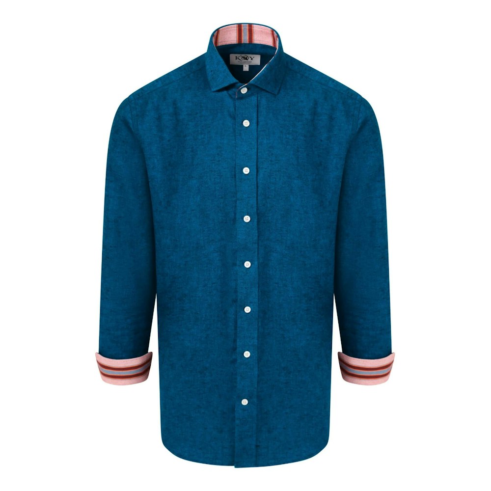 Koy Clothing navy cotton -  linen shirt - jiwe