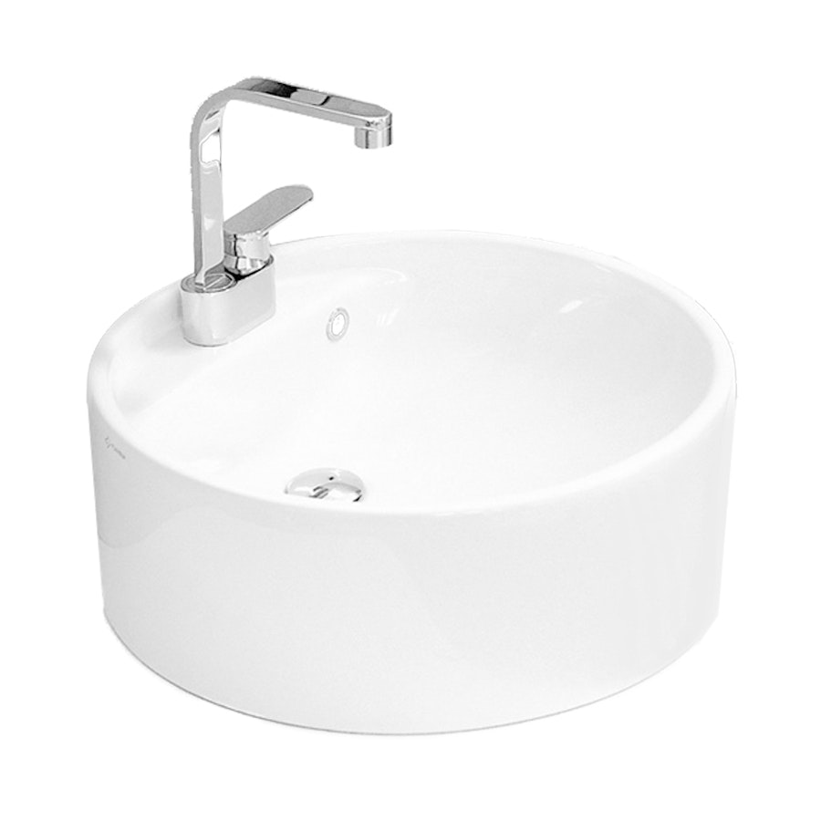 Flaminia Twinset Benchtop 42 Home/Bathroom Round Basin/Sink 1 Tap Hole White