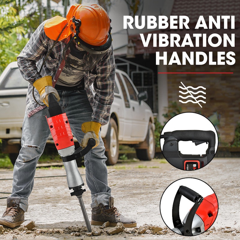 NNEMB 2400W Pro-Grade Electric Demolition Jackhammer-with 3 Bonus Chisels-Carry Case image number null