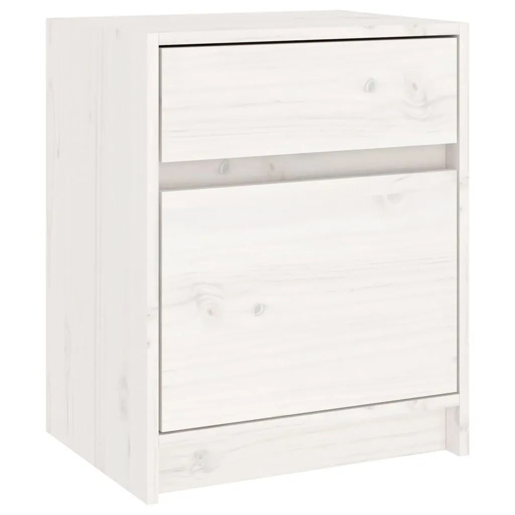 Bedside Cabinet White 40x31x50 cm Solid Pinewood 808125 Bedside Cabinet White 40x31x50 cm Solid Pinewood 808125