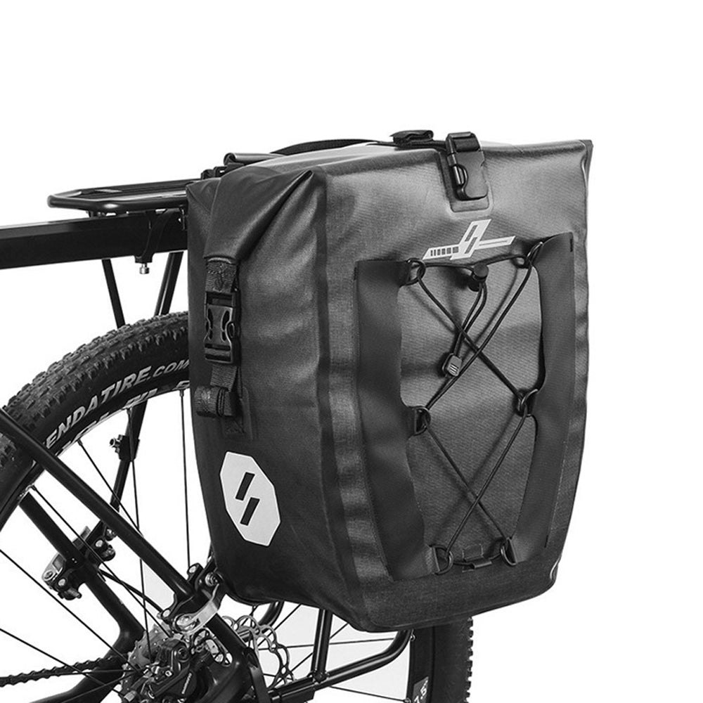 AKEZ 27L Waterproof Rear Seat Bike Trunk Bag E-Bike Bicycle Accessories - Black