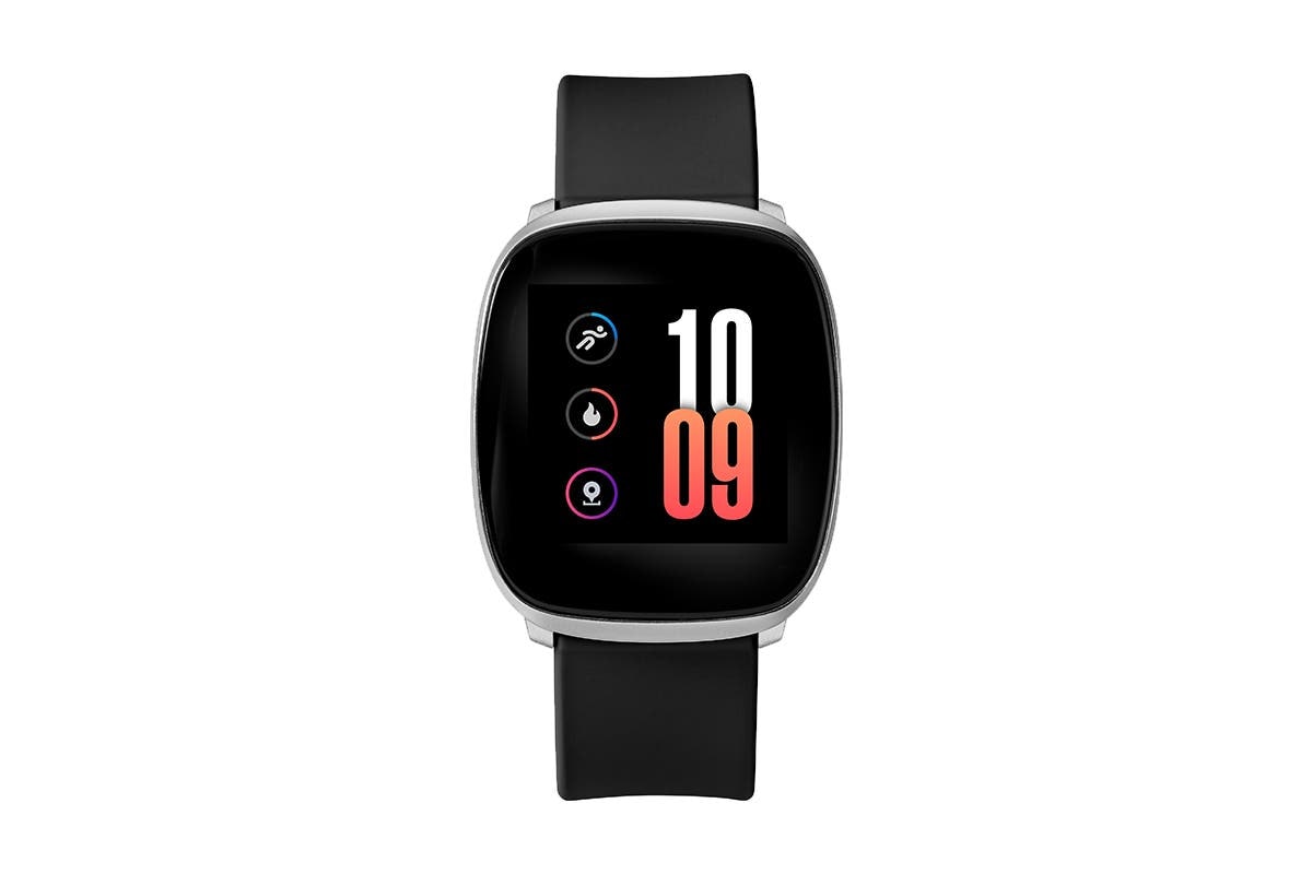 iConnect by Timex Premium Active Square 36mm Smartwatch - Silver/Black (TW5M38800)
