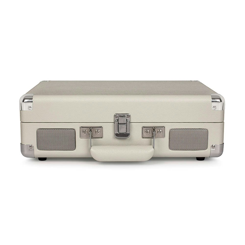Crosley Cruiser Bluetooth Portable Turntable - White Sands + Bundled HolySmoke Bluetooth Retro Speaker - Black