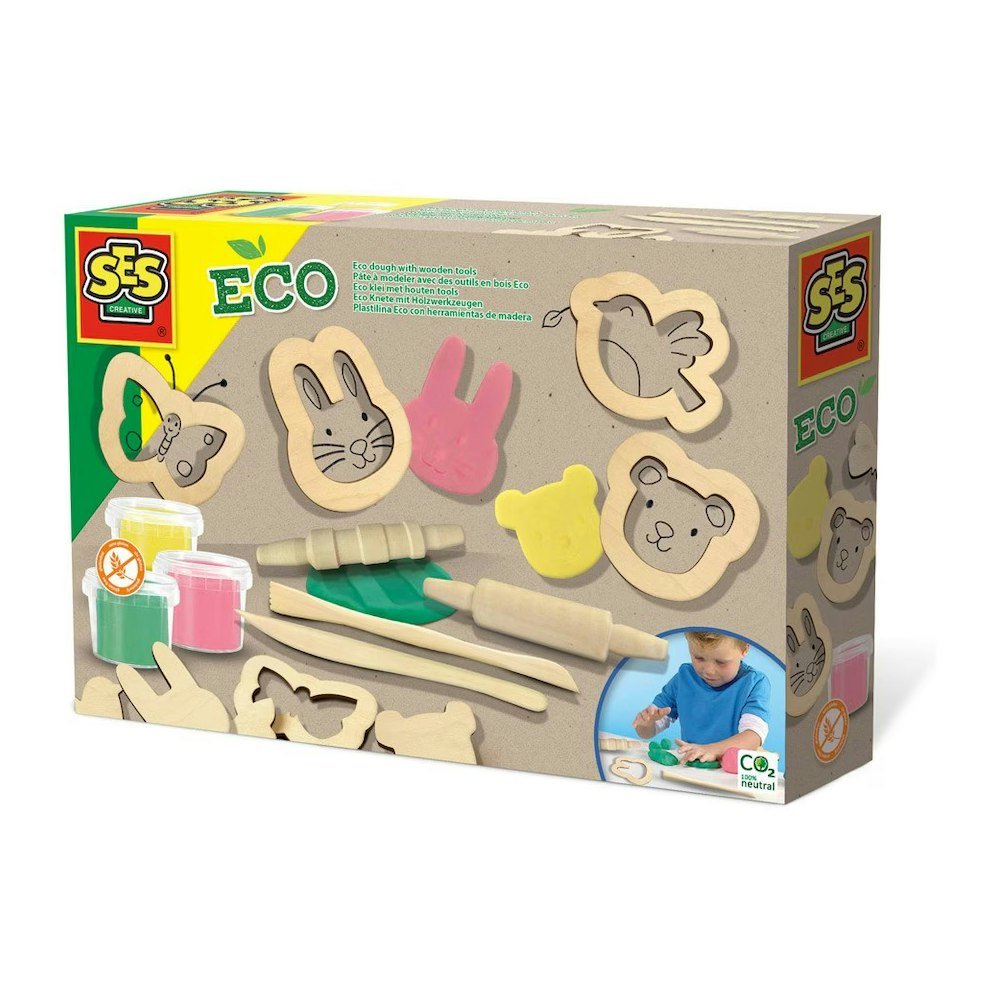 SES Creative Eco Dough With Wooden Tools