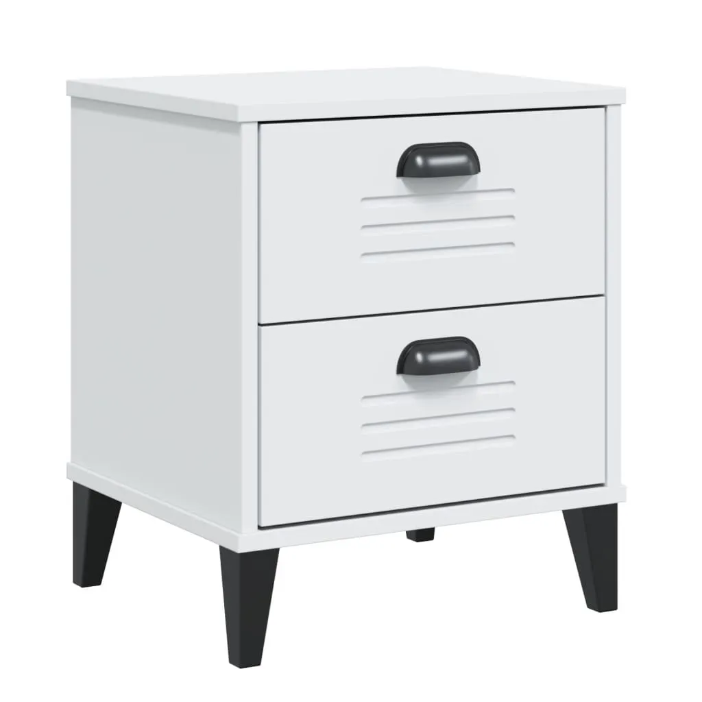 Bedside Cabinet VIKEN White Engineered Wood 374908 Bedside Cabinet VIKEN White Engineered Wood 374908