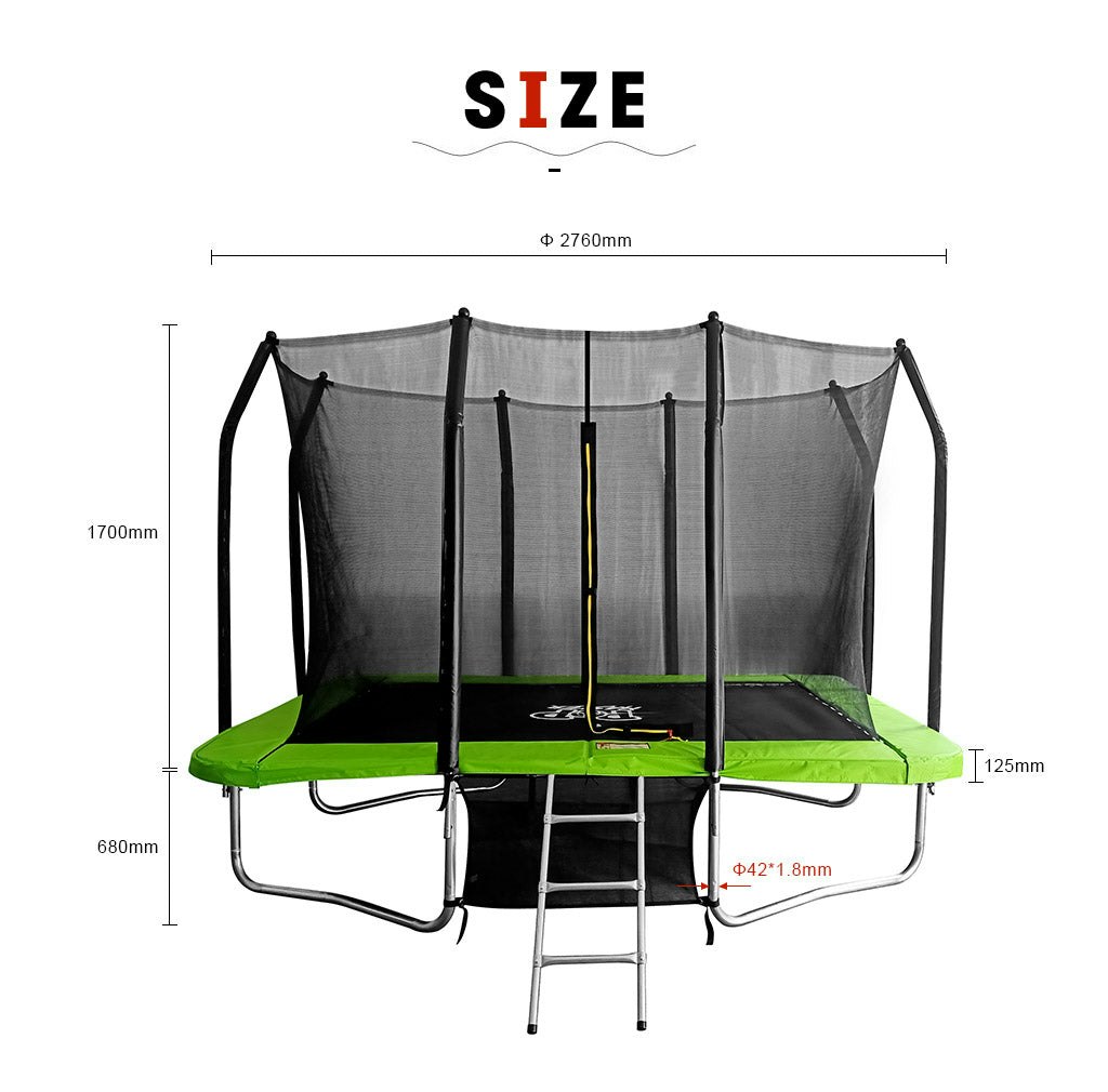 Pop Master 6X9FT Rectangular Trampoline with Spring Ladder Safety Net Kids