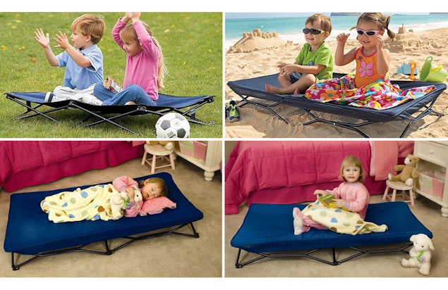 Regalo Portable 122cm Foldable Sleeping/Nap Bed Travel Toddler/Kids 2-5y Blue