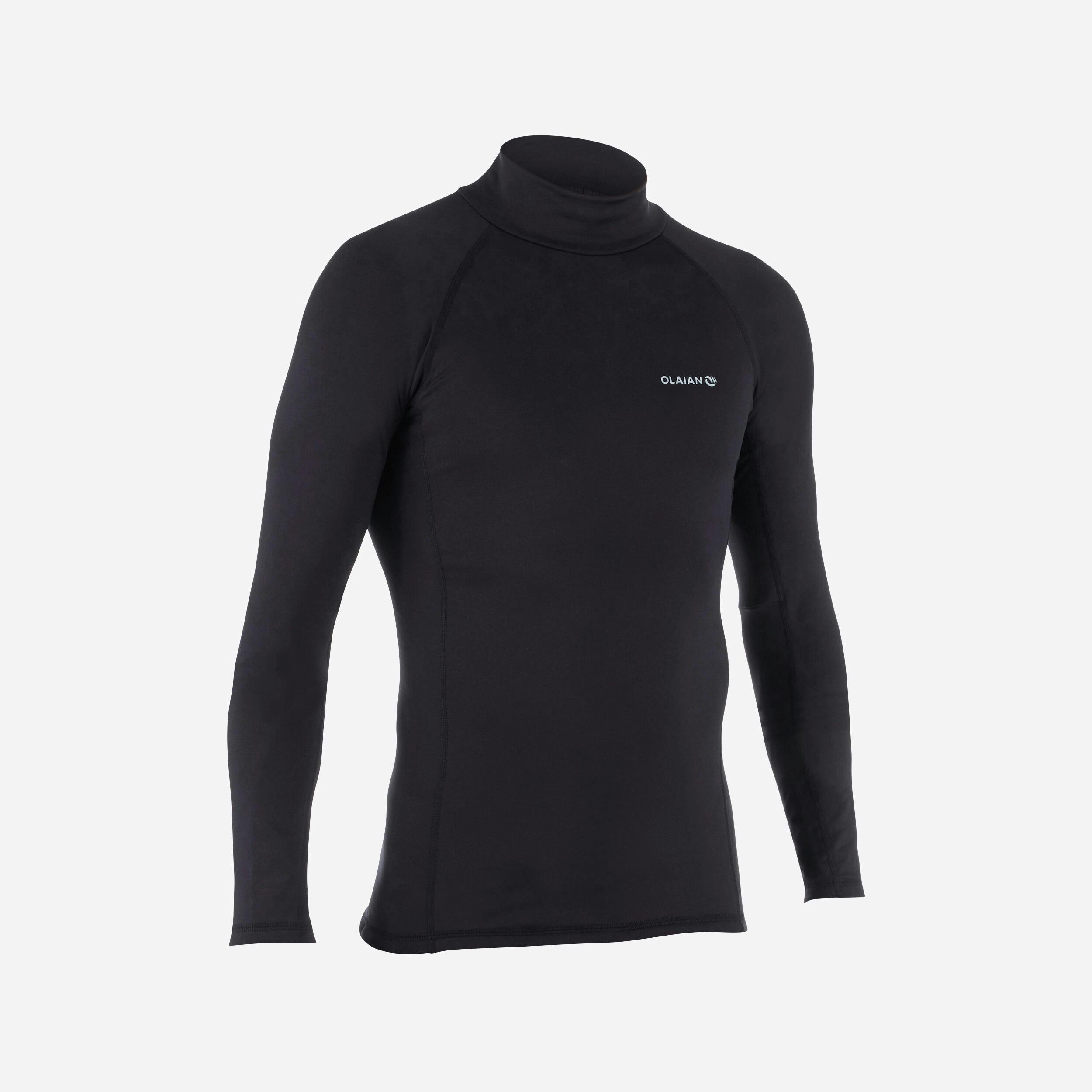 Decathlon | Men's surfing long-sleeve thermal fleece top T-shirt 900 - Black