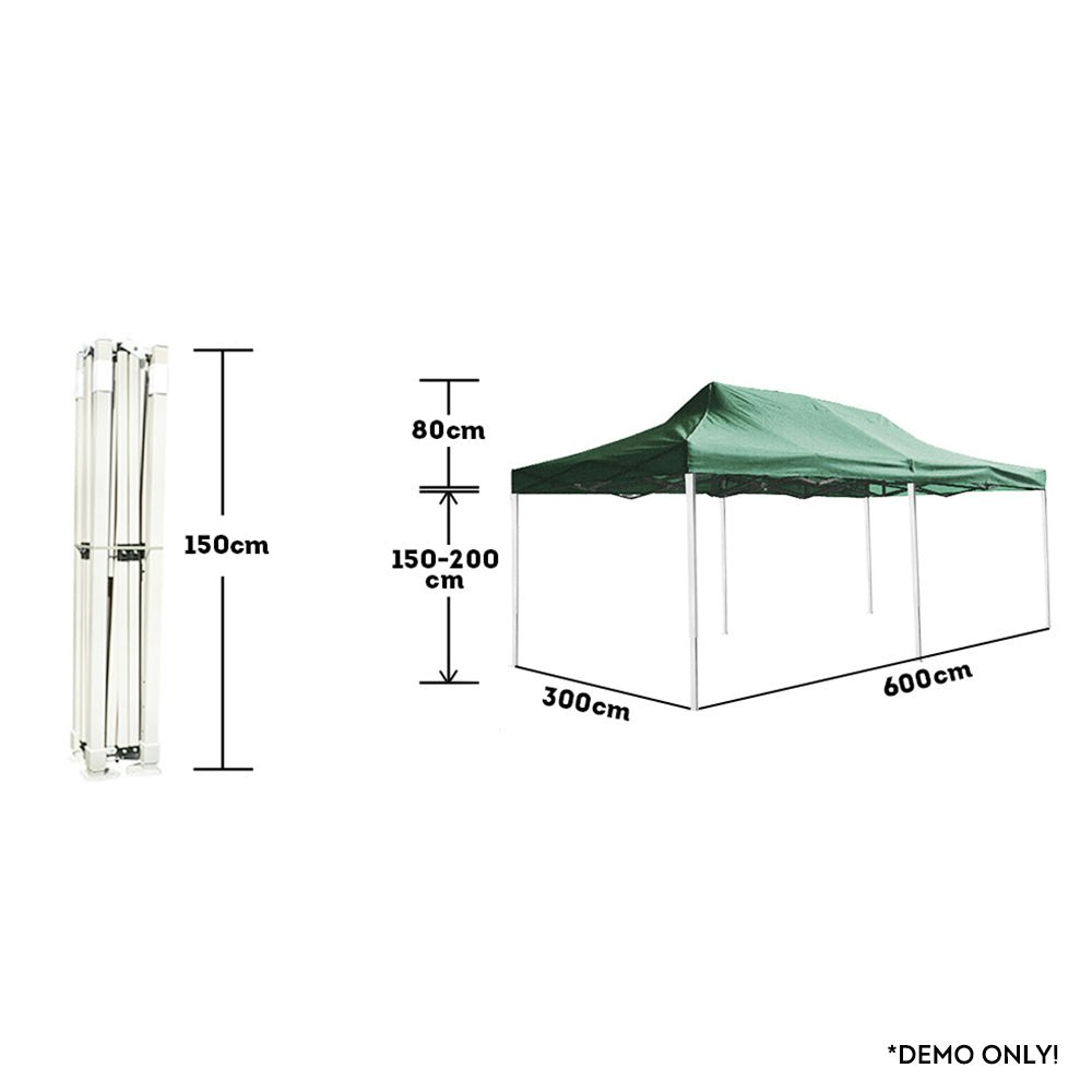 MASON TAYLOR 3x6 Gazebo Folding Marquee Tent Outdoor Picnic Camping Waterproof Shade