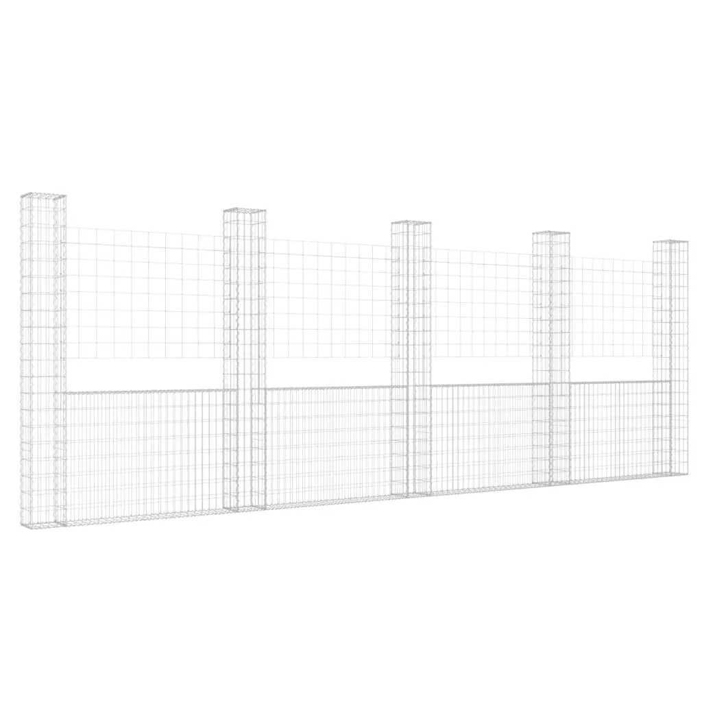 U-shape Gabion Basket with 5 Posts Iron 500x20x200 cm 151292 U-shape Gabion Basket with 5 Posts Iron 500x20x200 cm 151292
