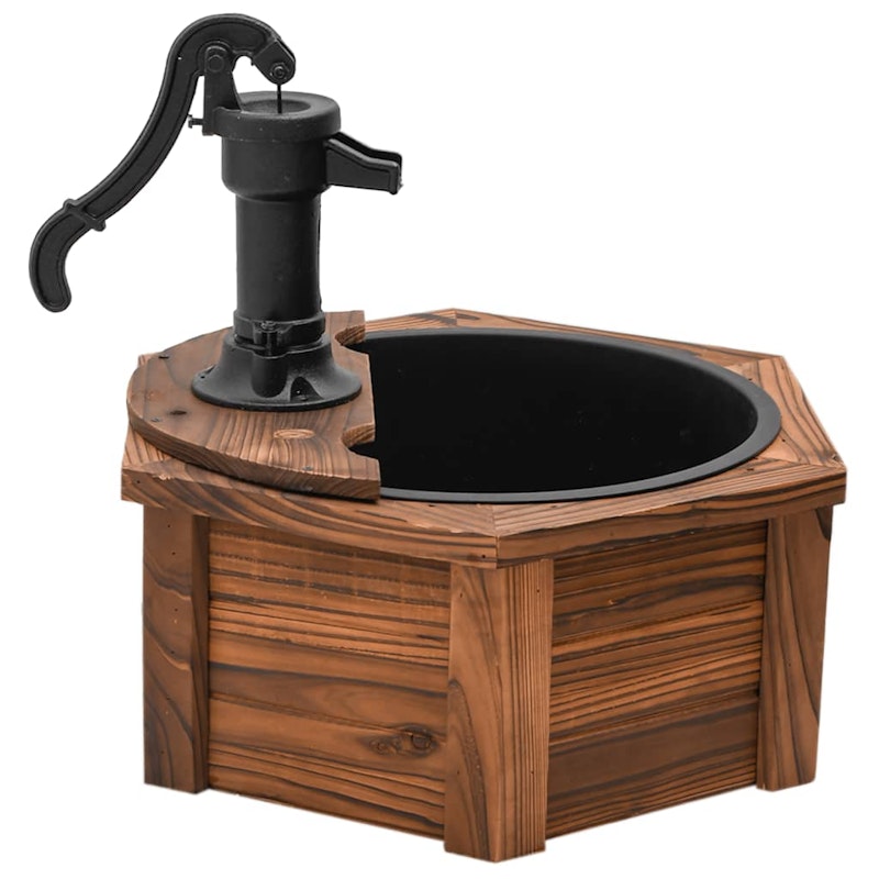 NNEVL Water Fountain with Pump 57x57x53 cm Solid Wood Fir image number null
