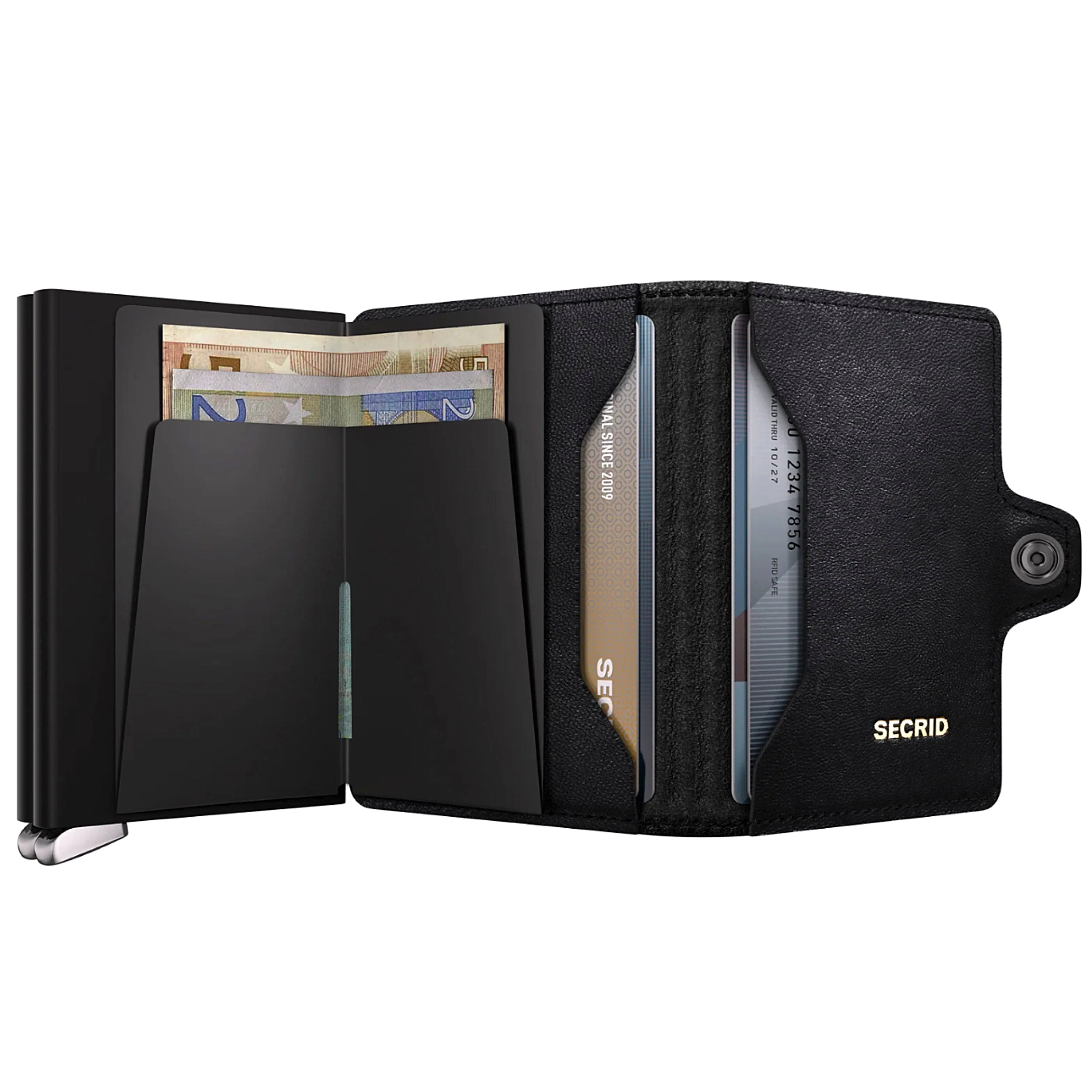 Secrid Premium+ Twinwallet Compact RFID Wallet - Emboss Lines Black+