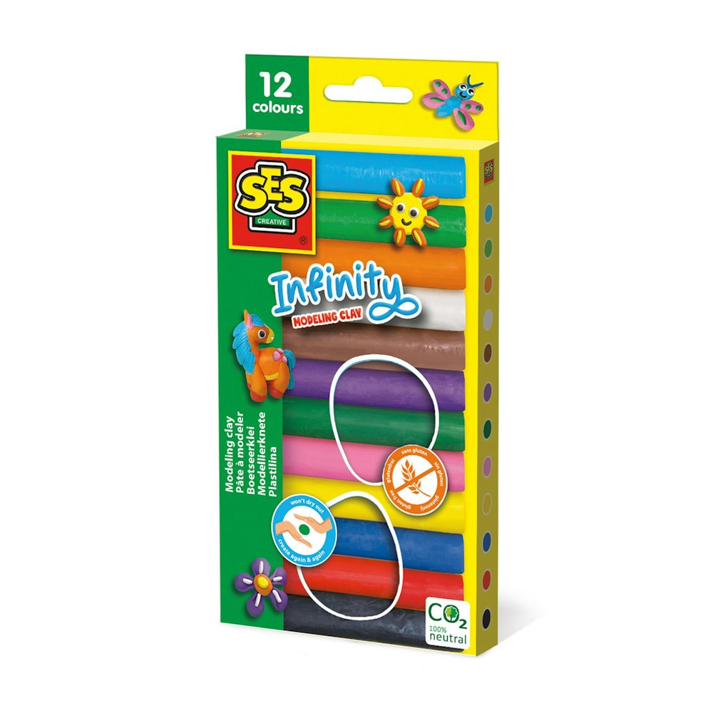 SES Creative Infinity Modelling Clay - 12 Pack (180g)