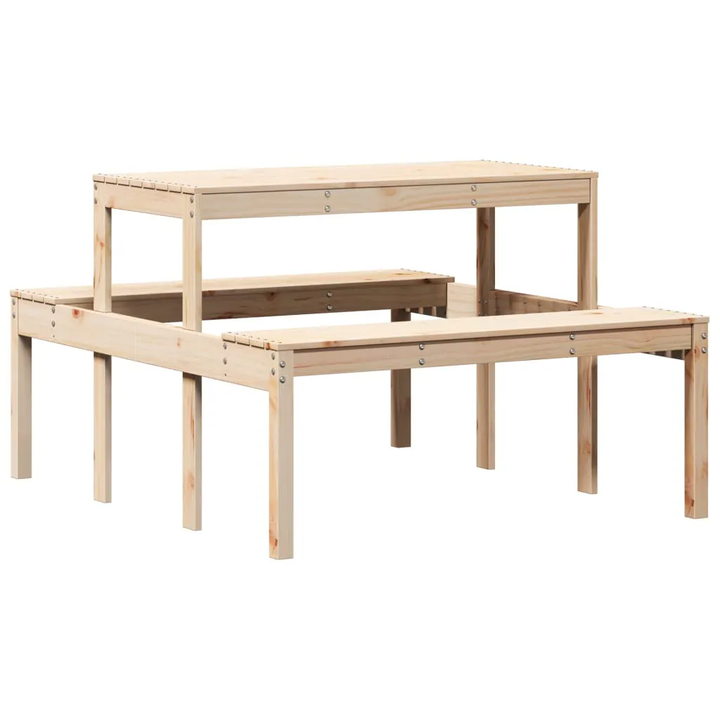 Picnic Table 110x134x75 cm Solid Wood Pine 832557 Picnic Table 110x134x75 cm Solid Wood Pine 832557