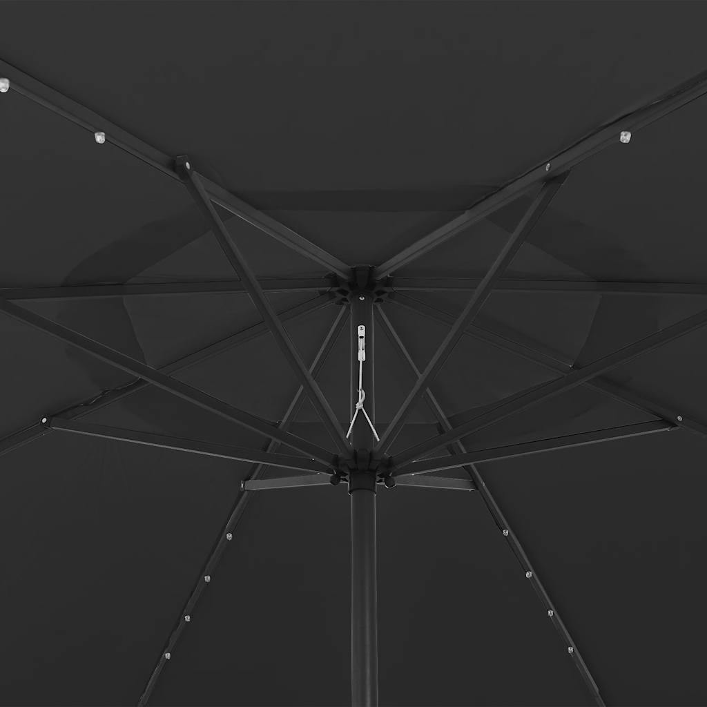 Garden Parasol with LED Lights 400 cm Black 312536