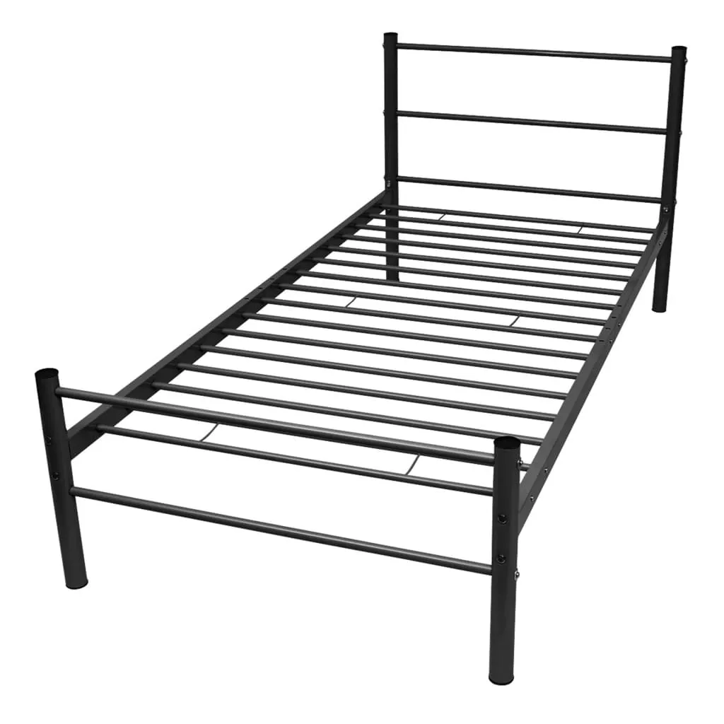Bed Frame Black Metal 106x203 cm King Single Size 247486 Bed Frame Black Metal 106x203 cm King Single Size 247486
