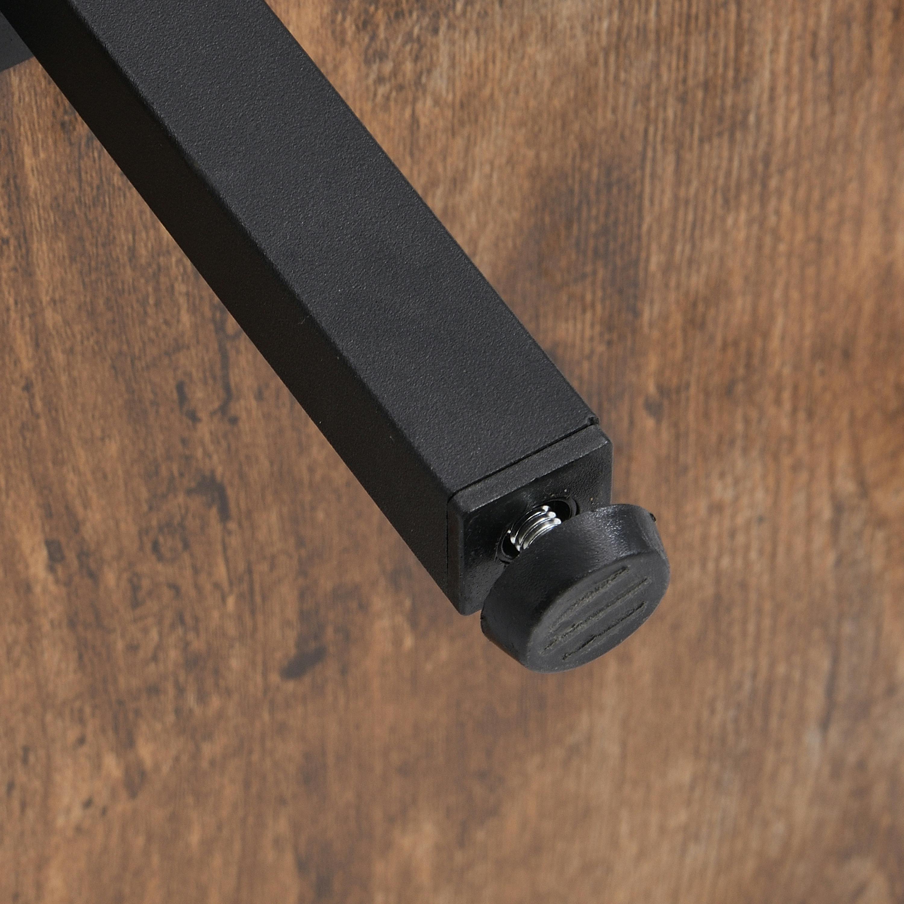 IHOMDEC 6-Tier Multifunctional Pentagon Corner Shelf with Storage Cabinet Rustic Dark Brown