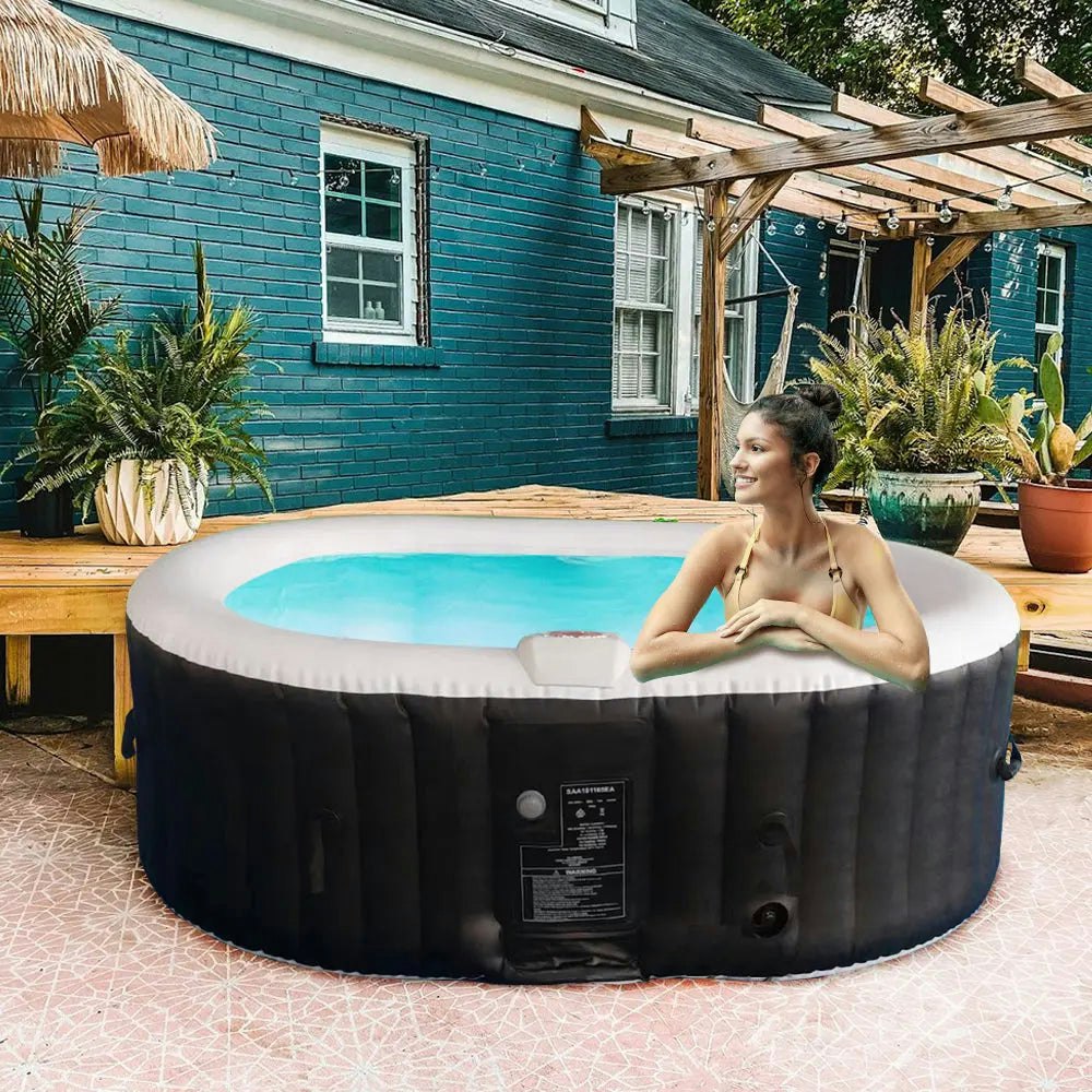 MASON TAYLOR Outdoor 2 Adults Hot Tub 800L 42 degrees Celsius Max. Temperature - Black&White