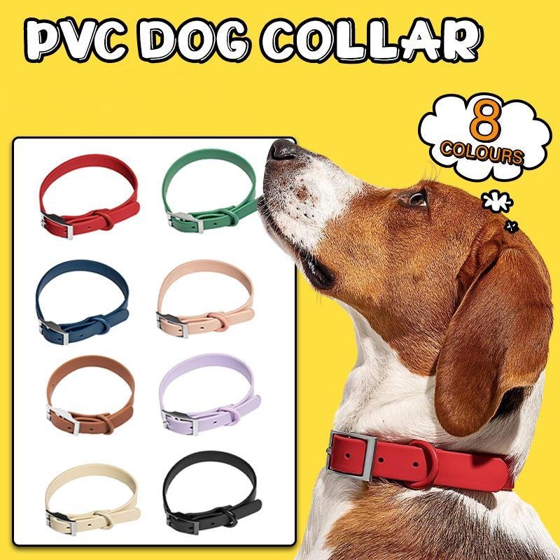 PVC Dog Collar Working Dog Kennels Waterproof Soft Adjustable for Pets M Size